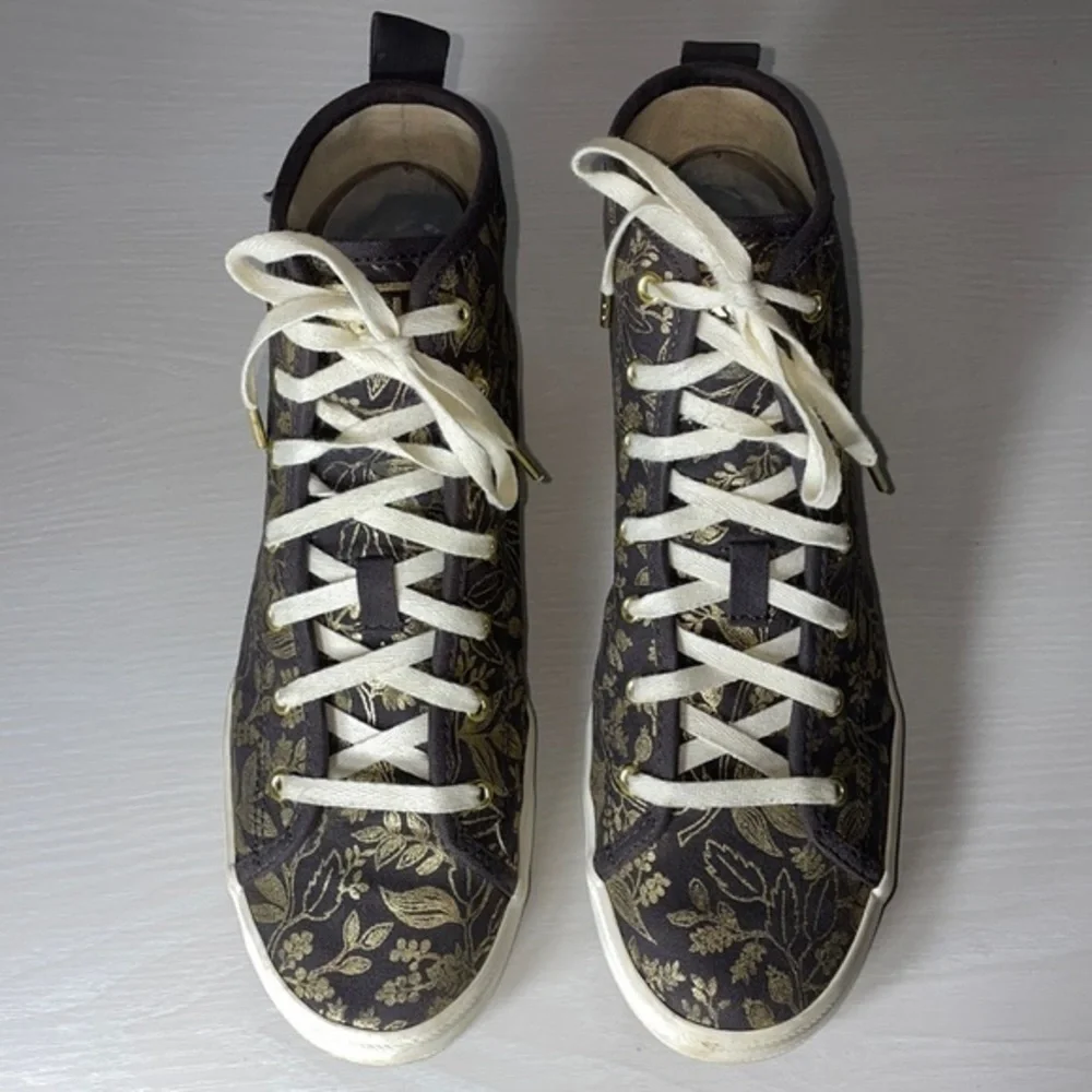 Anthropologie Rifle Paper Keds Queen Anne Floral High Top Sneakers Casual Shoes